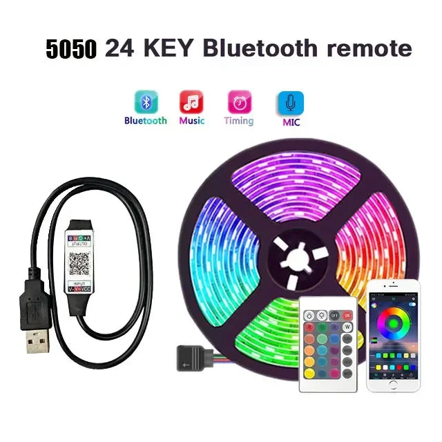 Fita Led inteligente - Smart Led Strip Light 5050 RGB USB 5V Bluetooth