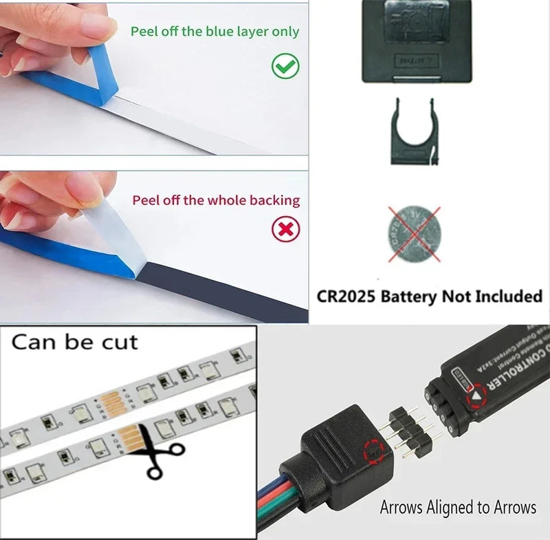 Fita Led inteligente - Smart Led Strip Light 5050 RGB USB 5V Bluetooth